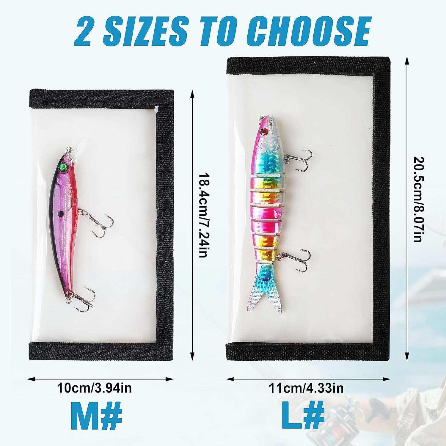 Fishing Lure Wraps Covers,4/8 Packs Clear PVC Lure Covers Durable Fishing Bait Cover Easily See Lures Fishing Hook Covers Bait Storage Protector Keep Fishing Safe for Fishing Rod