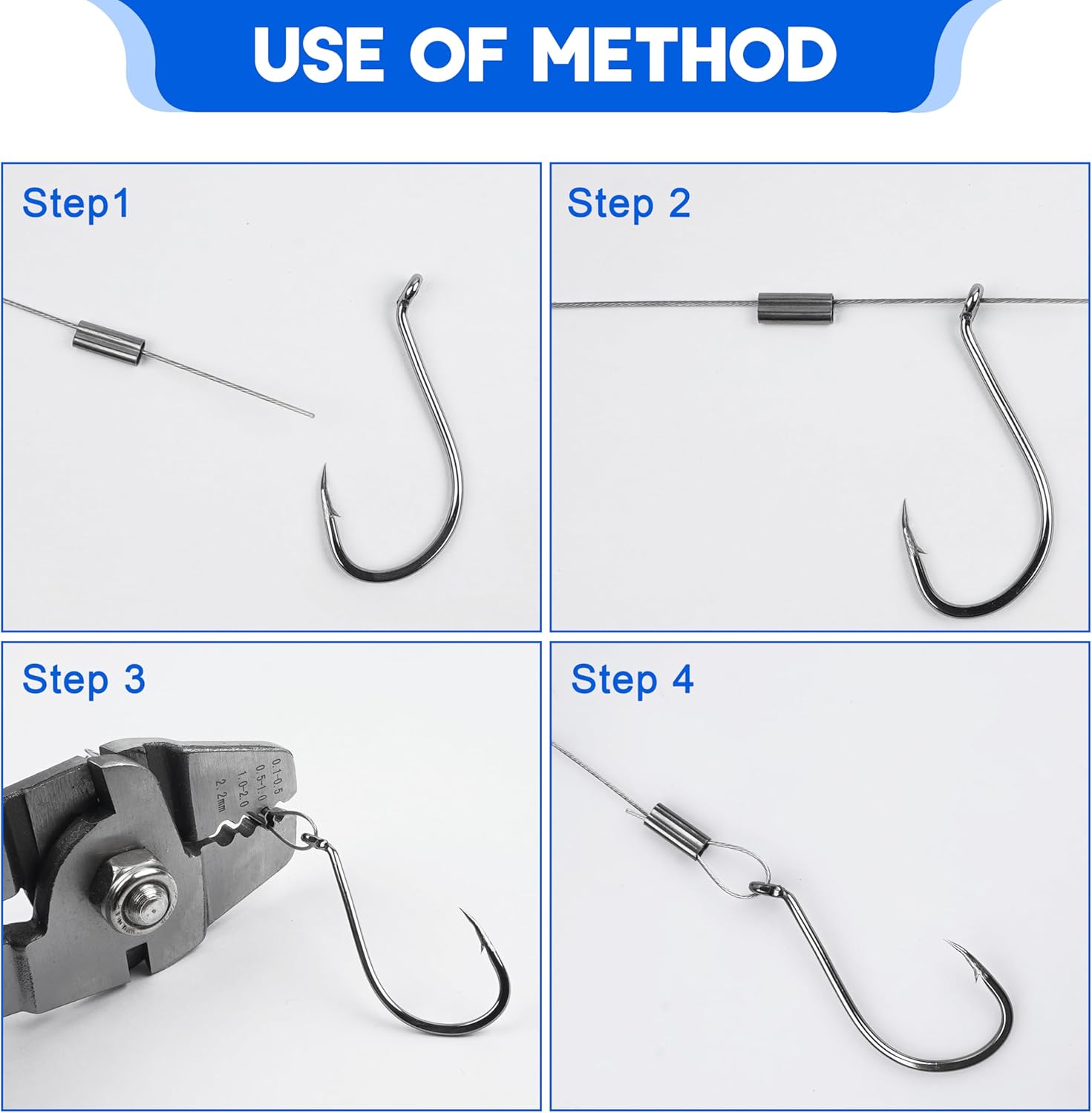 SILANON Double Barrel Crimp Sleeves,100pcs Fishing Crimp Sleeves Brass Copper Crimping Loop Sleeves Wire Rope Crimp Sleeves Fishing Line Tube Connector Wire Leader Rigging Tackle