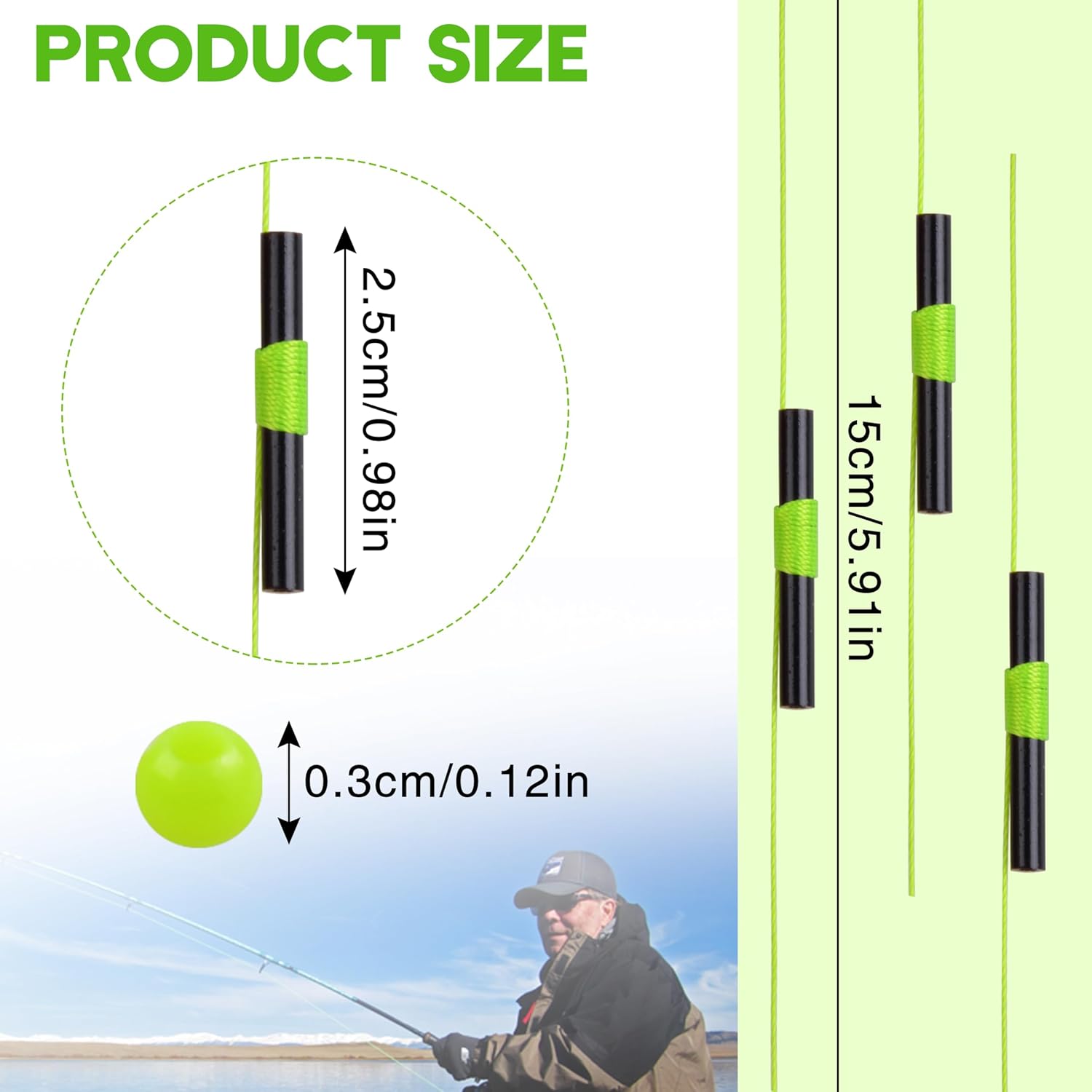 SILANON Bobber Stops for Fishing Floats,100/200pcs Slip Bobber Stops with Plastic Beads Bobber Stoppers for Fishing Line Float Bobber Stops String Knots Freshwater Saltwater