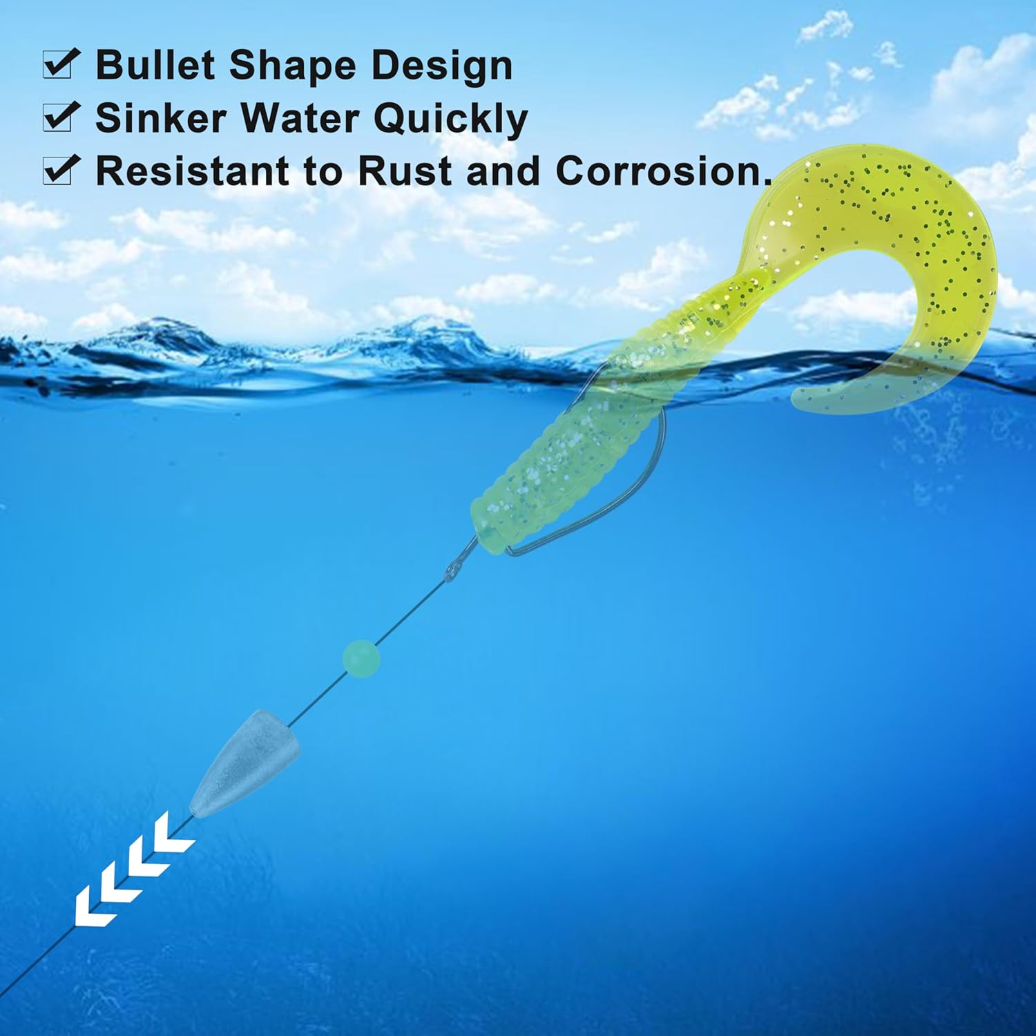 Bullet Fishing Sinkers Weights Slip Sinkers Kit- 29/83Pcs Fishing Worm Weights Assorted Set for Bass Fishing Saltwater