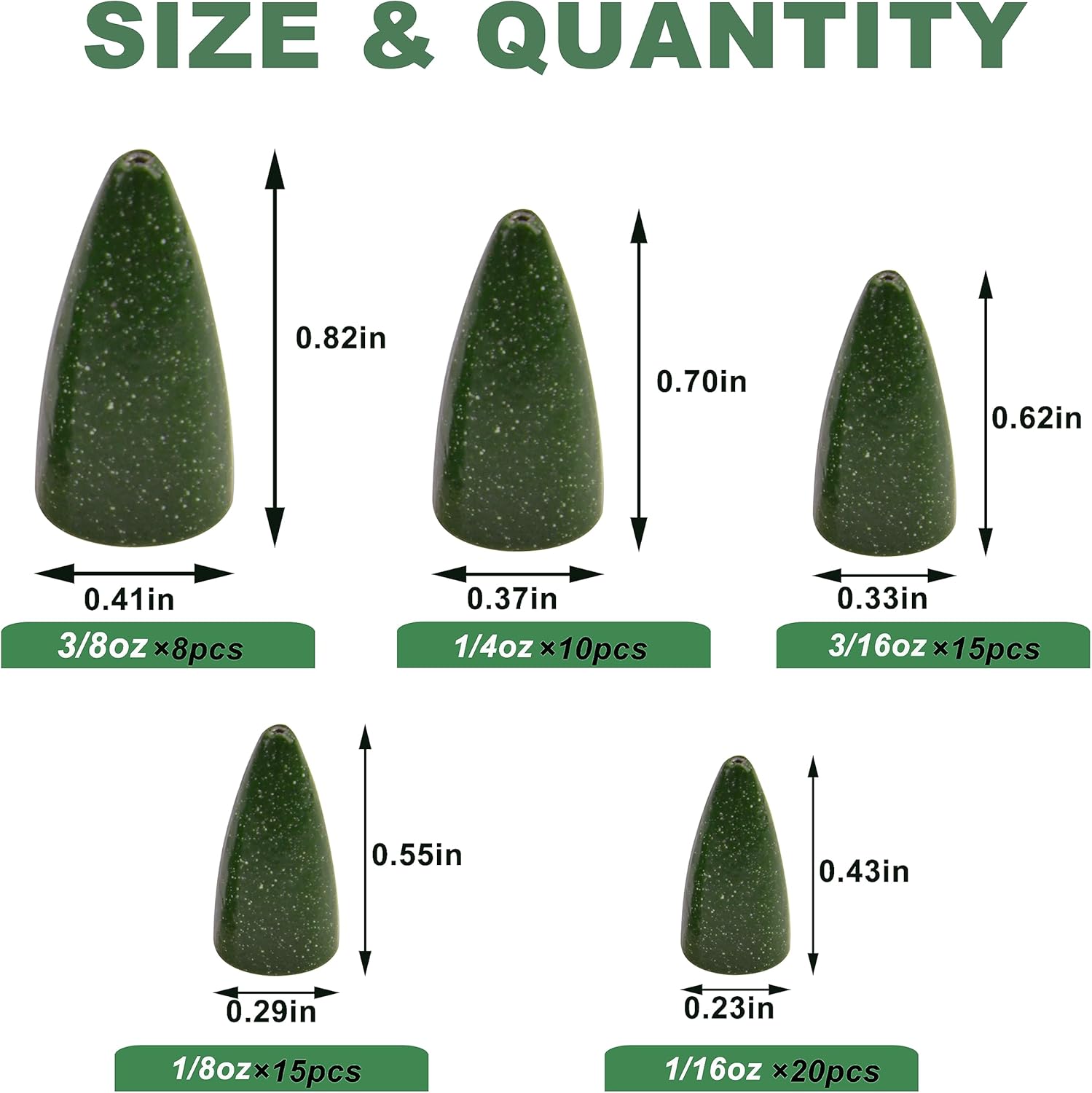 Bullet Fishing Weights Sinkers Kit, 68pcs Painted Worm Weights Fishing Sinkers Texas Rig Weights Slip Sinkers Assorted Set for Bass Fishing Saltwater Freshwater