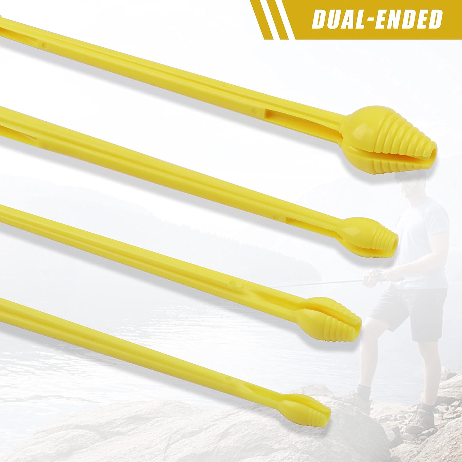 Plastic Fishing Hook Disgorger Snelled Fish Hook Remover Tool Portable Fishhook Extractor Detacher Dehooker Fishing Gear Accessory Small Large 6pcs