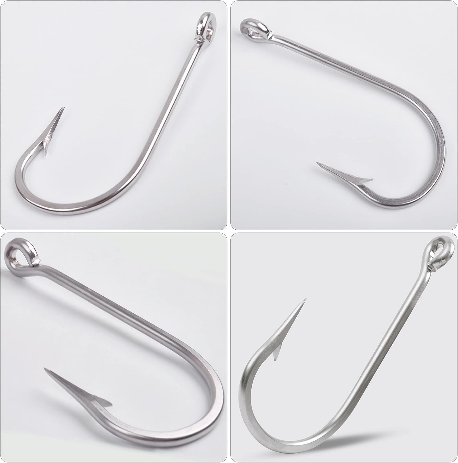 Saltwater Large Giant Shark Alligator Fishing Hooks Big Game Stainless Steel J Fishing Hooks Extra Strong Large Fish Hooks for Tuna Swordfish Catfish Size 5/0-20/0