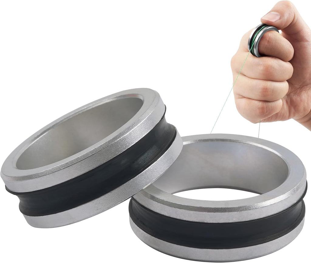 SILANON 2pcs Fishing Line Puller Ring, Fishing Knot Tying Tool Alloy Line Dragger Tightener Ring FG GT Knot Puller Tool Assist Fishing Line Knotting Grippers Device for Tying