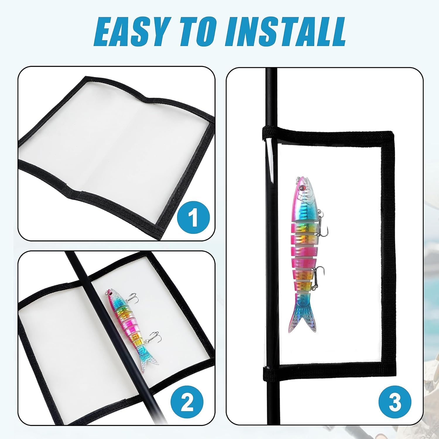 Fishing Lure Wraps Covers,4/8 Packs Clear PVC Lure Covers Durable Fishing Bait Cover Easily See Lures Fishing Hook Covers Bait Storage Protector Keep Fishing Safe for Fishing Rod