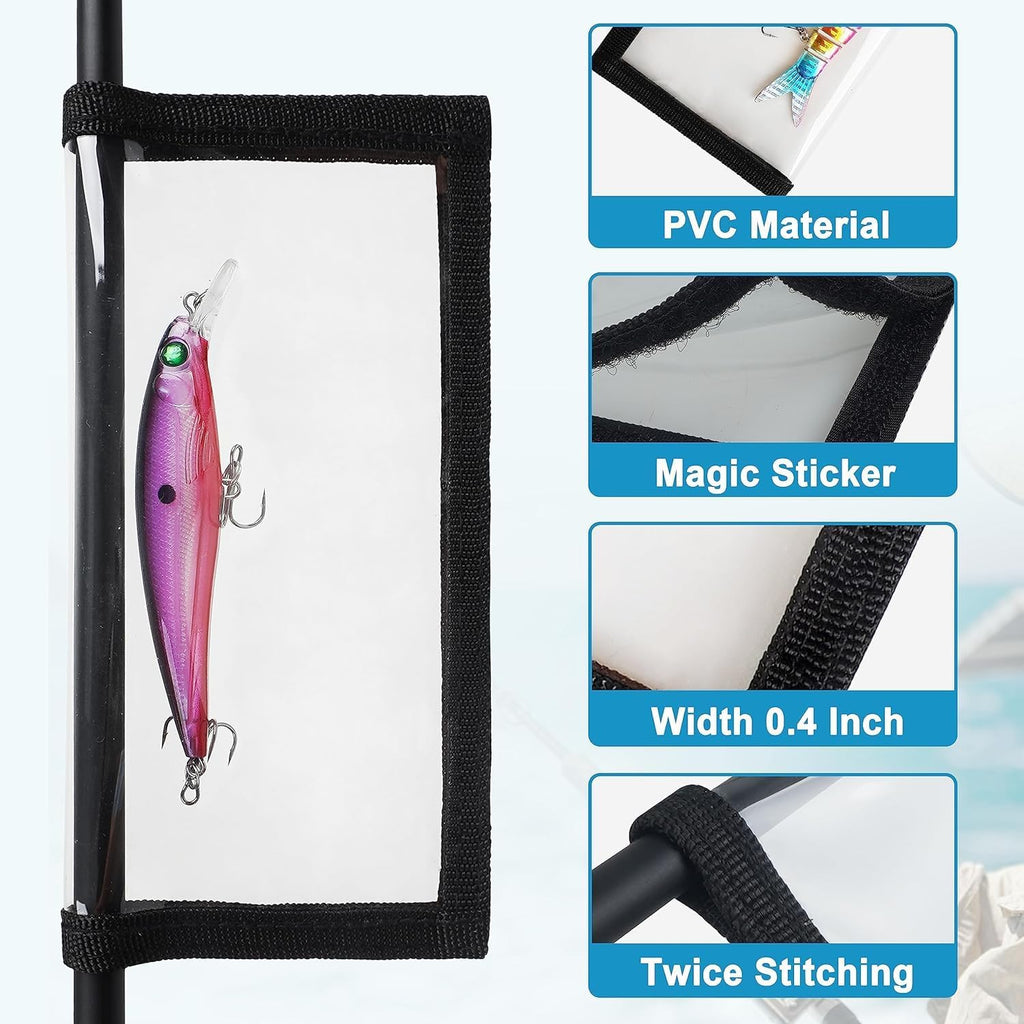 Fishing Lure Wraps Covers,4/8 Packs Clear PVC Lure Covers Durable Fishing Bait Cover Easily See Lures Fishing Hook Covers Bait Storage Protector Keep Fishing Safe for Fishing Rod