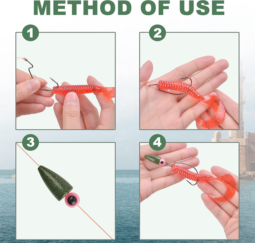 Bullet Fishing Weights Sinkers Kit, 68pcs Painted Worm Weights Fishing Sinkers Texas Rig Weights Slip Sinkers Assorted Set for Bass Fishing Saltwater Freshwater