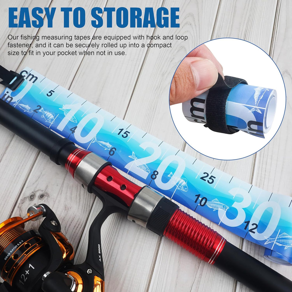 Fish Ruler Fish Measuring Tape 2 Packs 36in/90cm Folding Fishing Ruler Roll Up Fishing Tape Measure with Storage Strap Waterproof PVC Fish Measuring Tool for Boat Kayaks