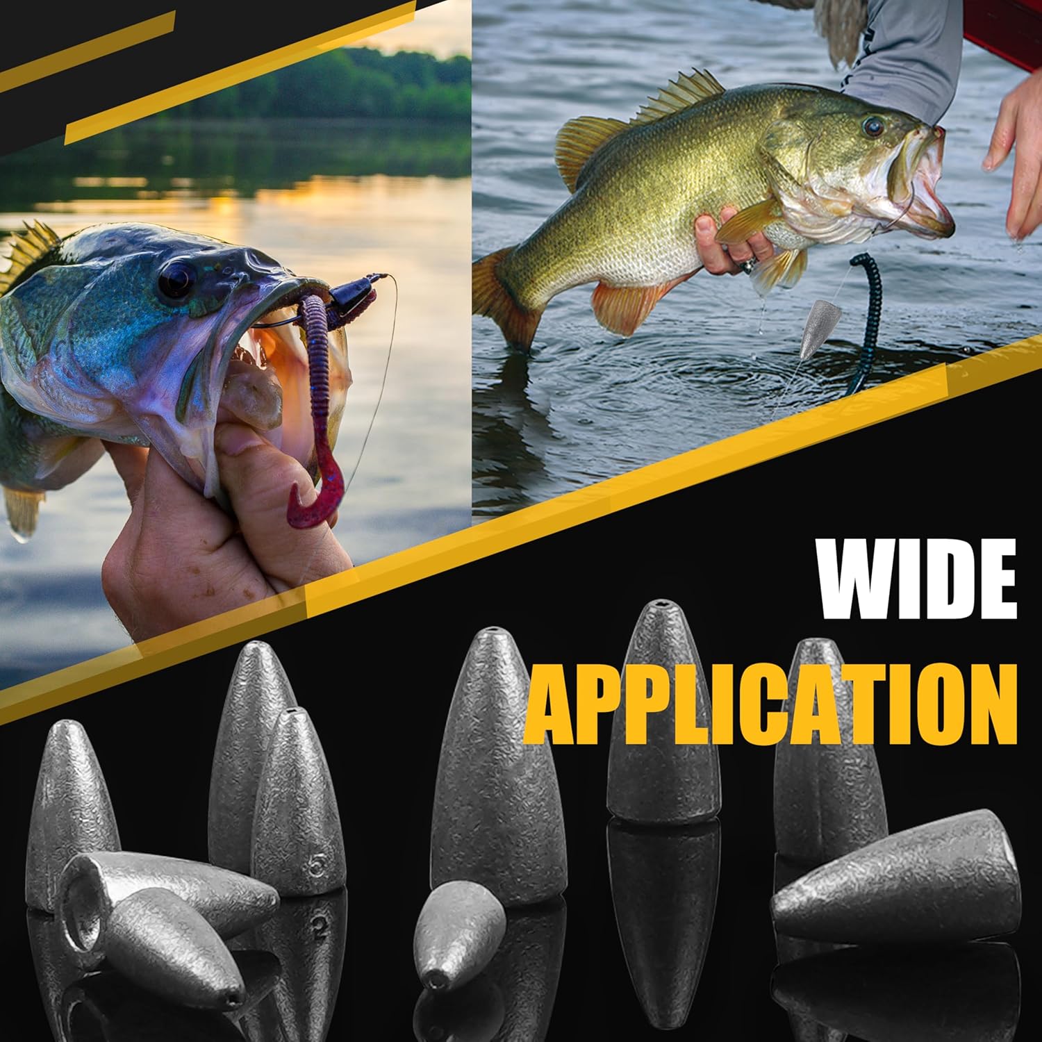 Bullet Fishing Sinkers Weights Slip Sinkers Kit- 29/83Pcs Fishing Worm Weights Assorted Set for Bass Fishing Saltwater