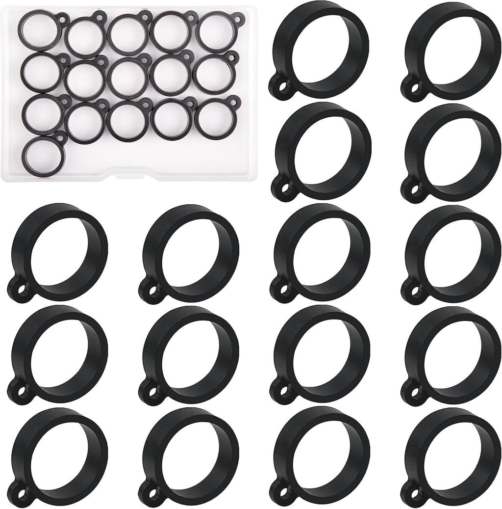 Fishing Rod Hook Keeper Kit, 16pcs Fishing Lure Bait Holder Fishing Pole Hook Keeper Holder Elastic Rubber Rings for Worm and Treble Hook Fishing Tackle Tool 2 Sizes