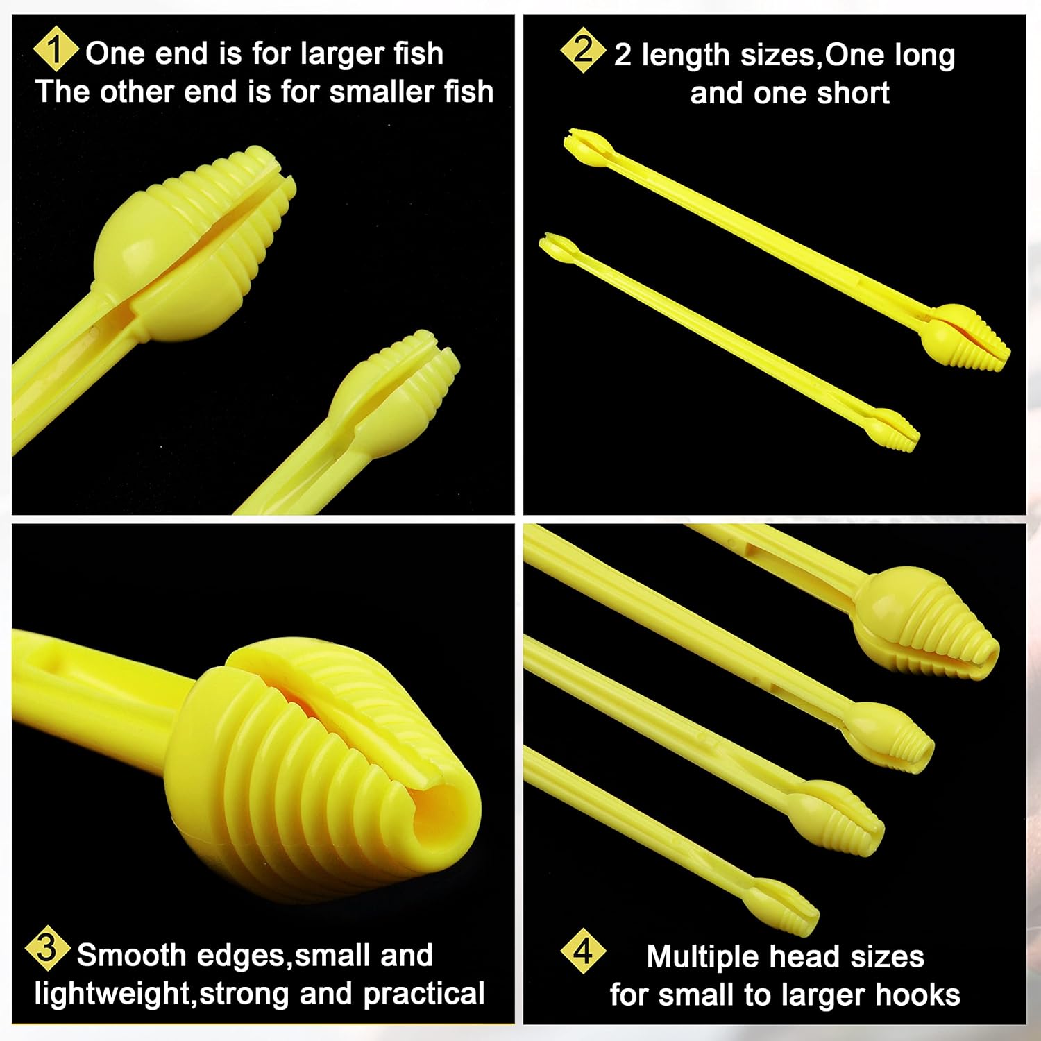 Plastic Fishing Hook Disgorger Snelled Fish Hook Remover Tool Portable Fishhook Extractor Detacher Dehooker Fishing Gear Accessory Small Large 6pcs