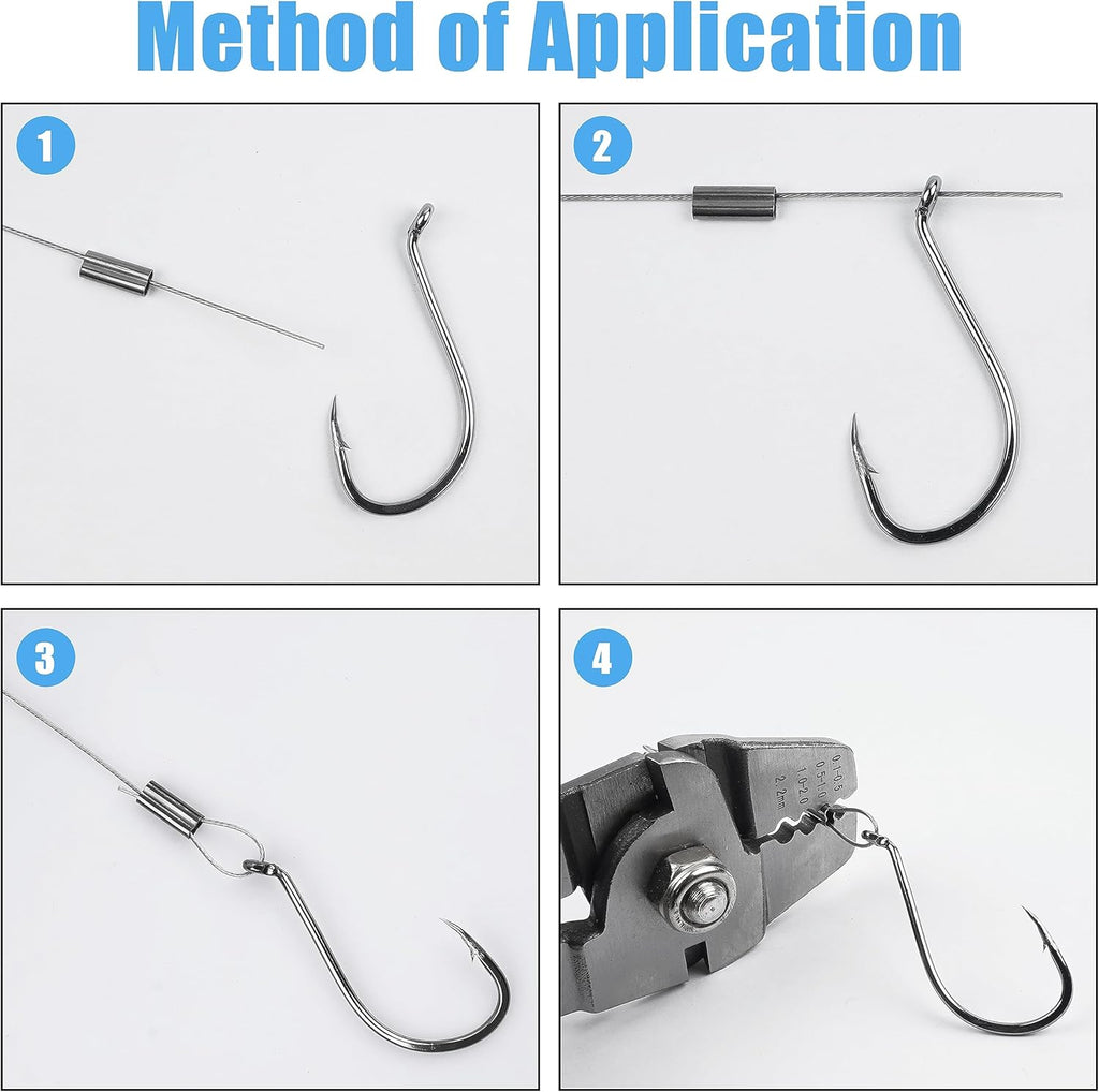 SILANON Fishing Crimp Sleeves Kit, 400pcs Double Barrel Crimp Sleeves Copper Brass Crimping Loop Sleeves Fishing Line Crimps Tube Connectors Wire Leader Rigging Tackle Set