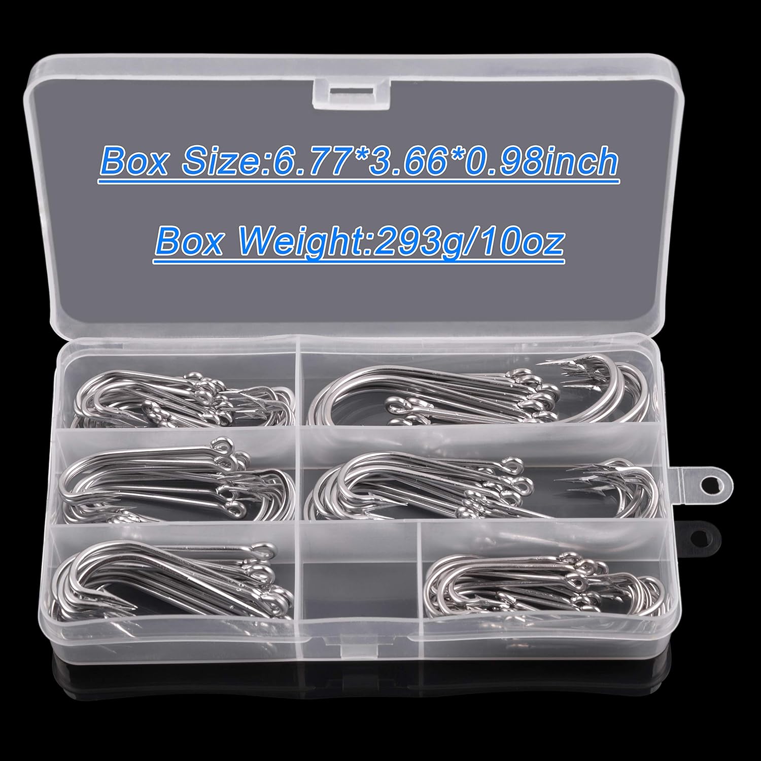 Saltwater Fishing J Hooks Kit,110pcs 34007 O'shaughnessy Forged Hooks Long Shank Stainless Steel J Fishing Hooks Set Trolling Sea Bass Fishhooks for Saltwater Freshwater