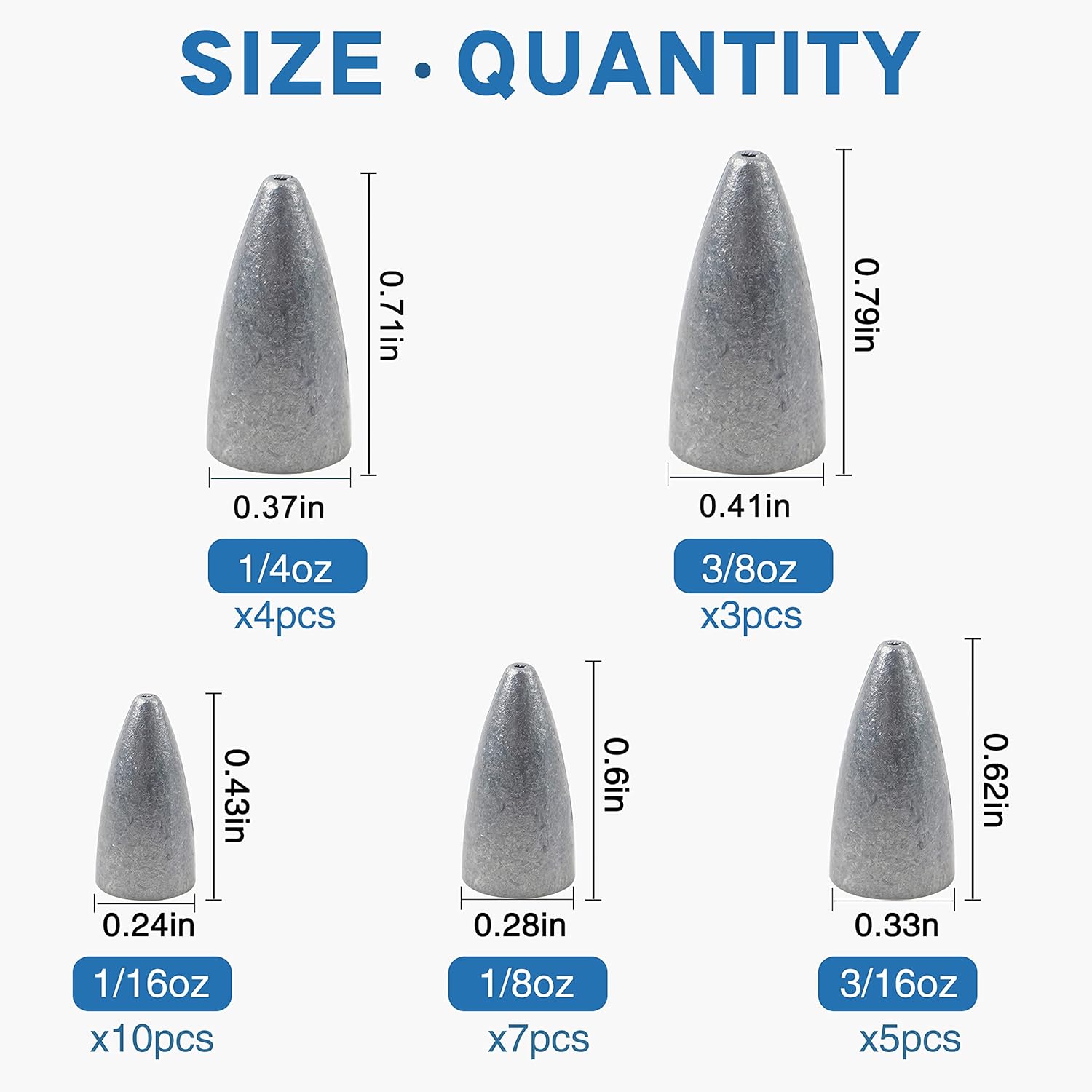 Bullet Fishing Sinkers Weights Slip Sinkers Kit- 29/83Pcs Fishing Worm Weights Assorted Set for Bass Fishing Saltwater