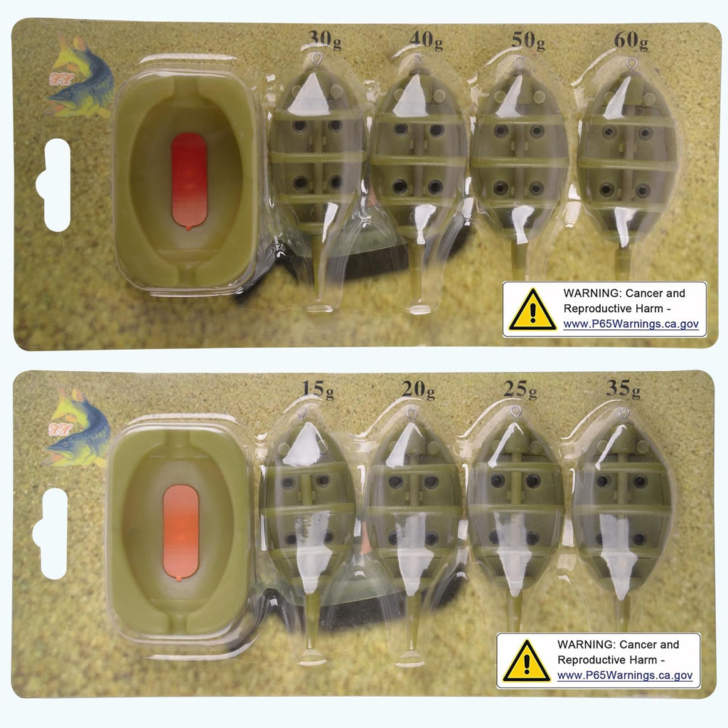 Carp Fishing Method Feeder Set 4 Inline Method Feeders with 1 Quick Release Carp Fishing Equipment Tackle for Baits Holder Tool