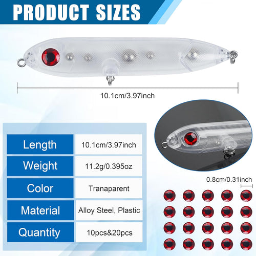 Catfish Rattling Line Float Rig Lure Demon Dragon Style Peg Catfish Spook Rattle Floats for Santee Rig Catfishing Blank Unpainted Fishing Lures 10/20 Pack