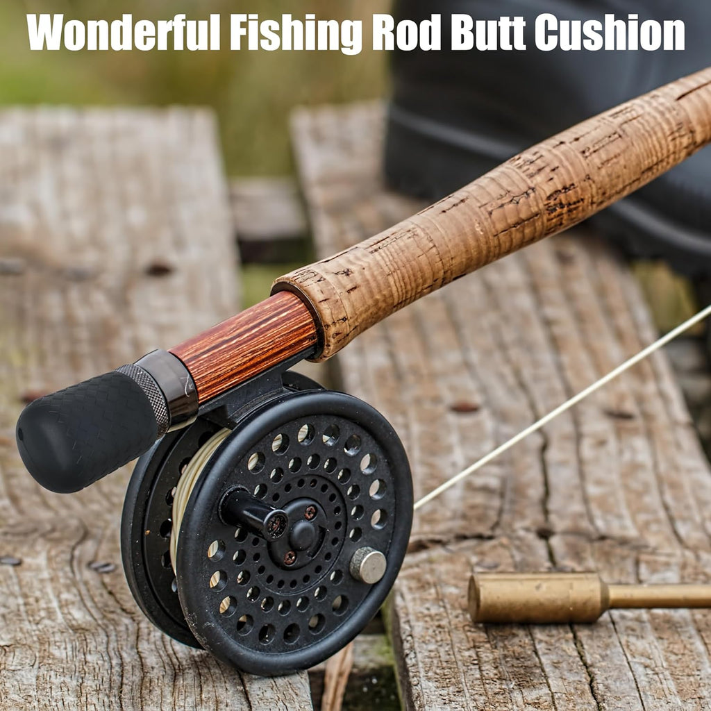 Fishing Rod Butt Cushion, Silicone Fishing Rod Butt Cap End Pole Seat Cushions Protector Pole Holder Accessory Black