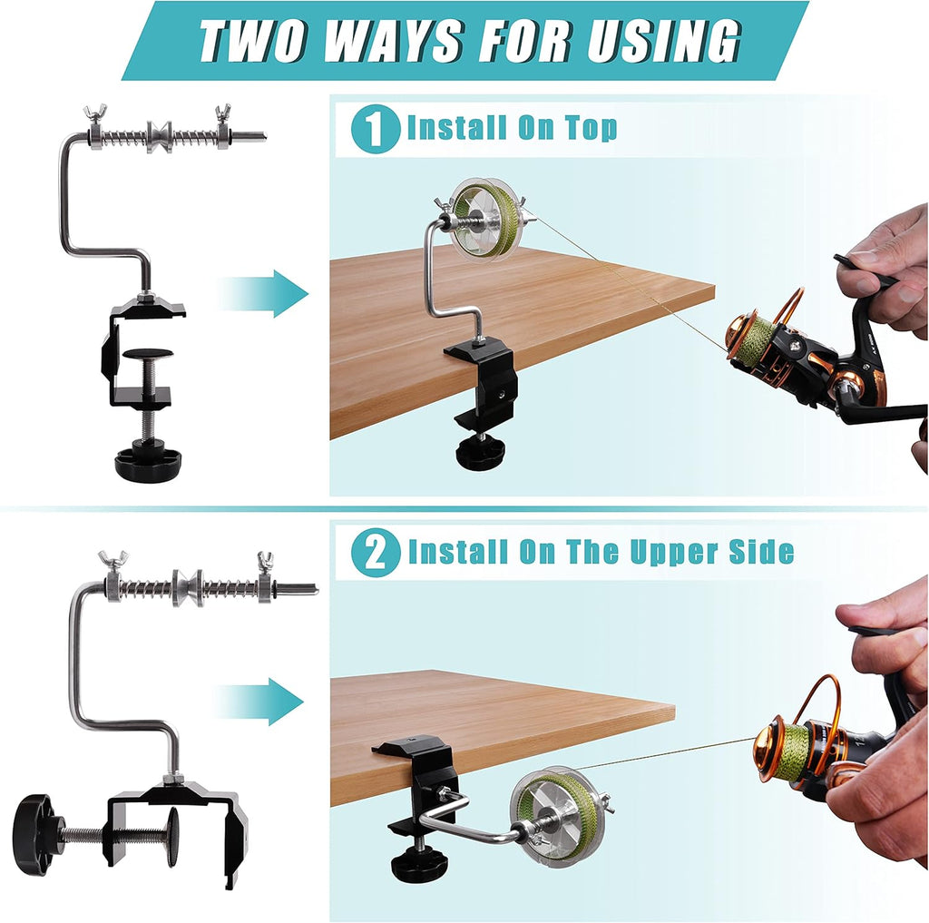SILANON Fishing Line Spooler Adjustable Fishing Line Winder Spooler Machine Portable Stable Reel Spooler with Clamp Spooling Station System for Spinning Casting Reels