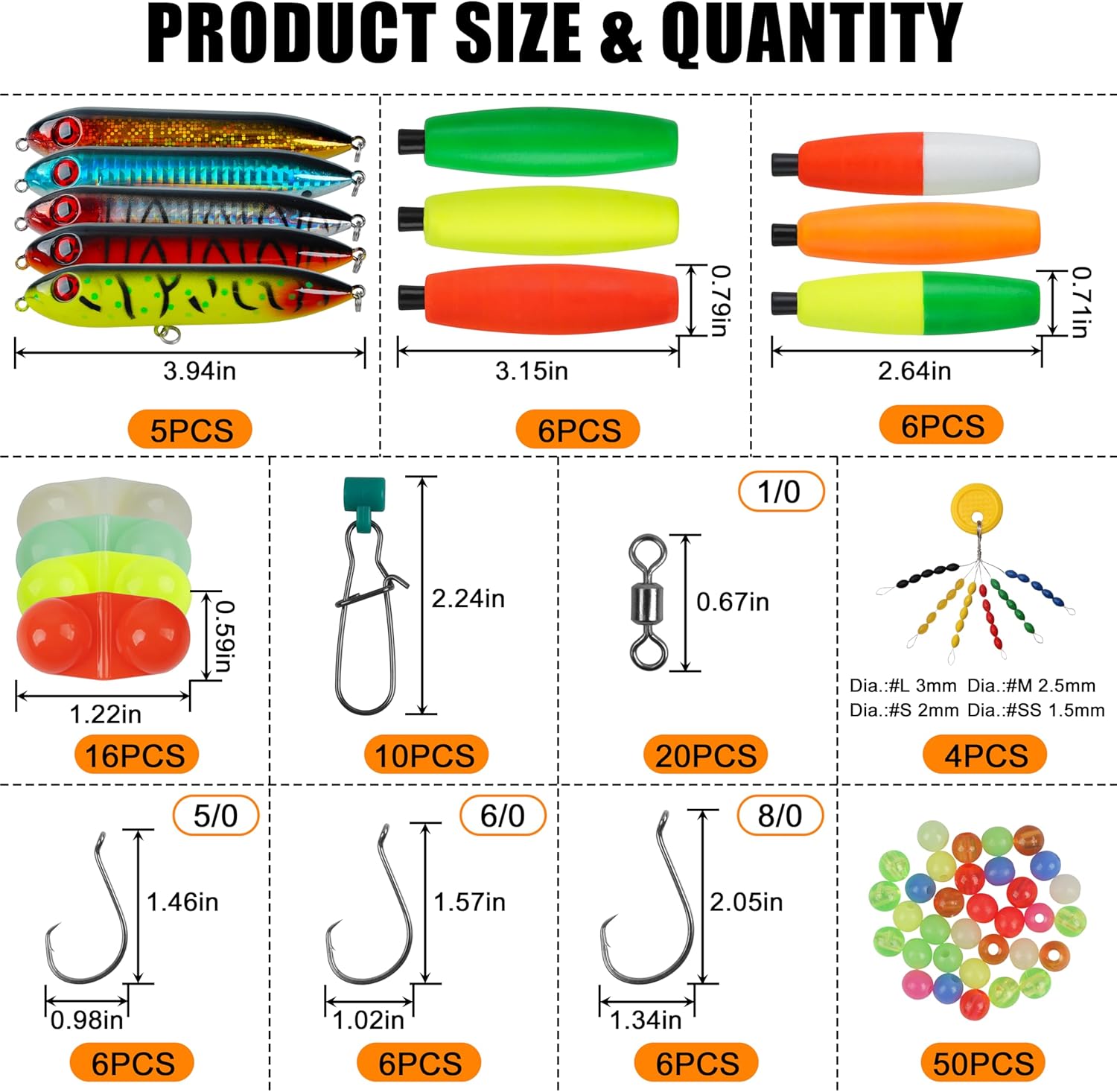 SILANON Catfish Rig Tackle Making Kit, Catfishing Tackle Accessories with Catfish Floats Catfish Hooks Swivels Fishing Rattles Bells Beads Bobber Stoppers Catfishing Gear Equipment