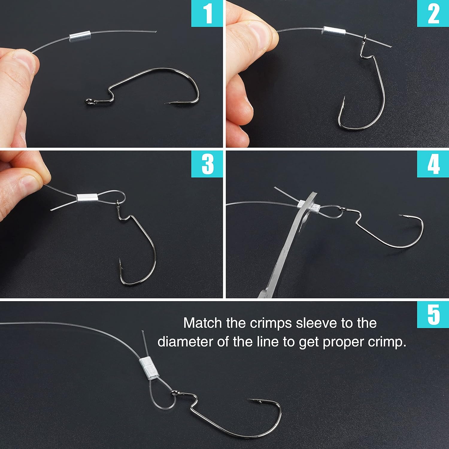 SILANON Fishing Aluminum Crimp Sleeves Kit, 500pcs Single Barrel Crimp Sleeves Oval Crimping Loop Sleeve Assortment Fishing Line Tube Connector Wire Leader Rigging Tackle for Wire Rope Cable