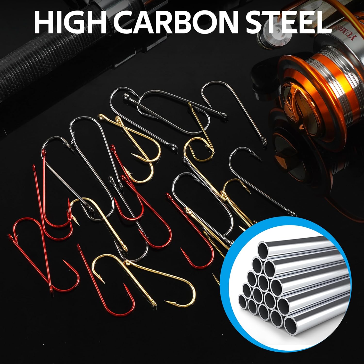 Aberdeen Fishing Hooks Set,150pcs Crappie Panfish Hooks Long Shank Aberdeen Hooks High Carbon Steel Assorted Small Light Wire Fishing Hooks for Bass Trout Catfish Sunfish Freshwater