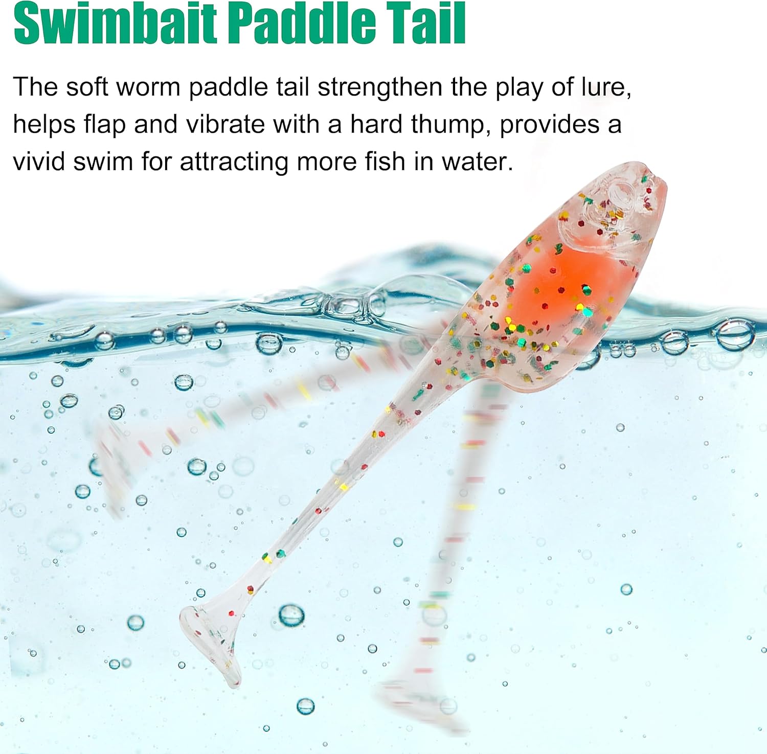 Crappie Lures Jigs Heads Kit, 55/48pcs Crappie Baits with Underspin Jig Heads Set Split Paddle Tail Grub Baits Soft Plastic Fishing Lures for Bass Panfish Saltwater Freshwater