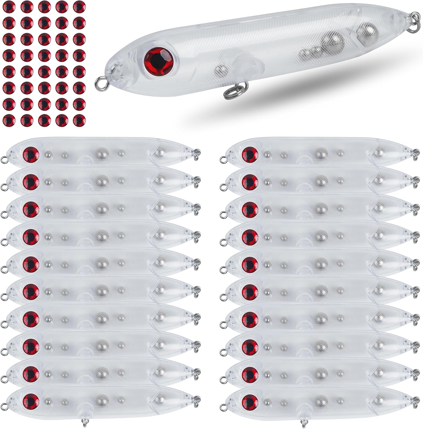 Catfish Rattling Line Float Rig Lure Demon Dragon Style Peg Catfish Spook Rattle Floats for Santee Rig Catfishing Blank Unpainted Fishing Lures 10/20 Pack