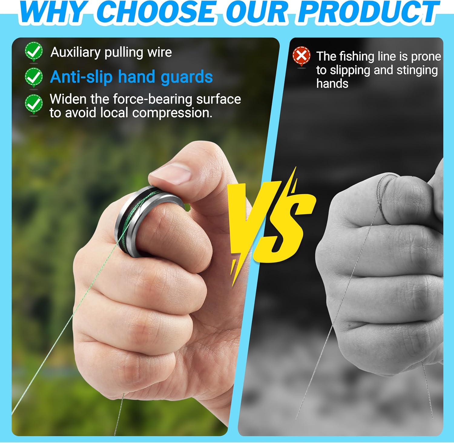 SILANON 2pcs Fishing Line Puller Ring, Fishing Knot Tying Tool Alloy Line Dragger Tightener Ring FG GT Knot Puller Tool Assist Fishing Line Knotting Grippers Device for Tying