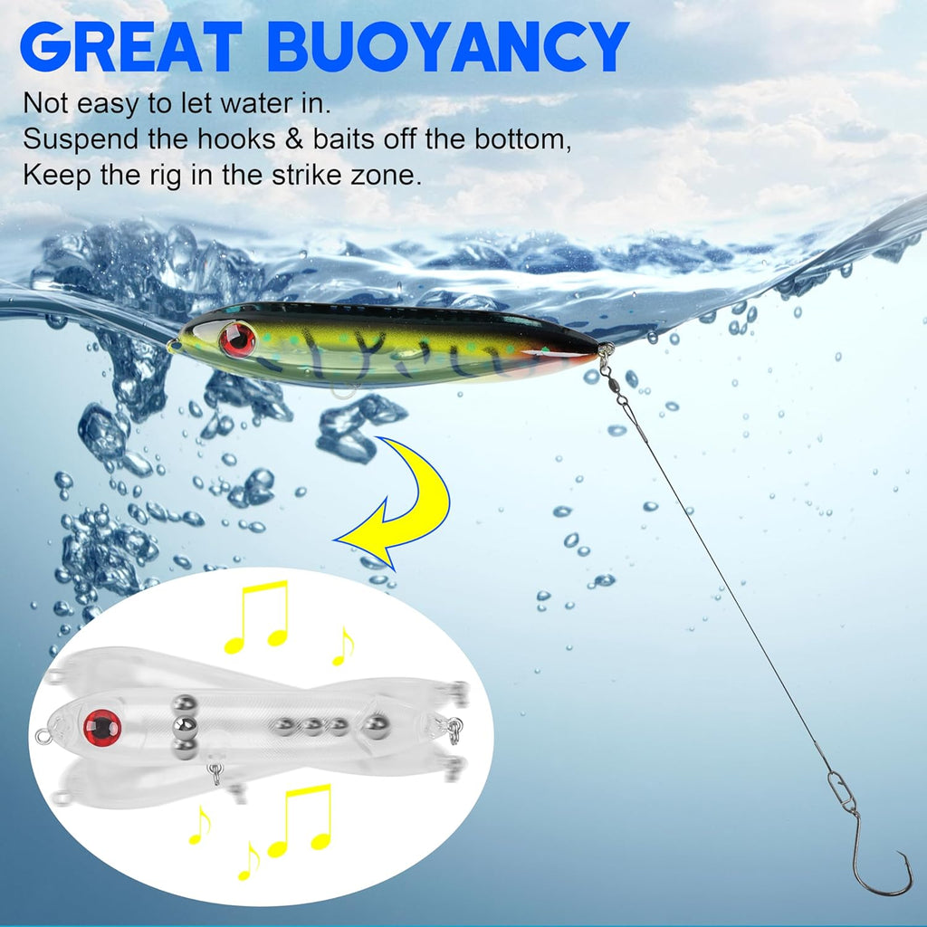 Catfish Rattling Line Float Lure for Catfishing, Demon Dragon Style Catfish Spook Rattle Floats for Santee Cooper Rig Catfishing Tackle 5/10pcs