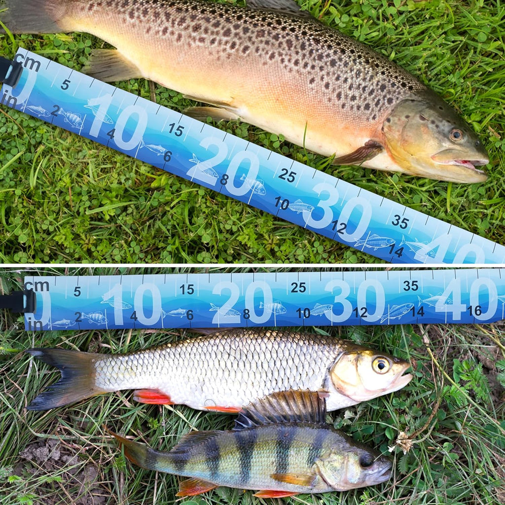 Fish Ruler Fish Measuring Tape 2 Packs 36in/90cm Folding Fishing Ruler Roll Up Fishing Tape Measure with Storage Strap Waterproof PVC Fish Measuring Tool for Boat Kayaks