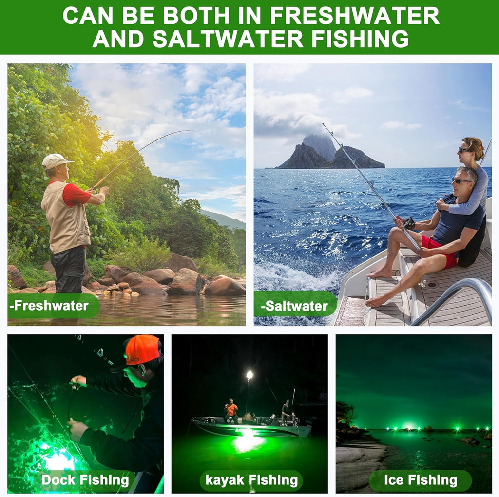 SILANON Deep Drop LED Fishing Light Underwater Waterproof Fishing Light Night Flashing Fishing Lure Light Attractants Fishing Lamp Tools for Attracting Bait Lures 5 Colors