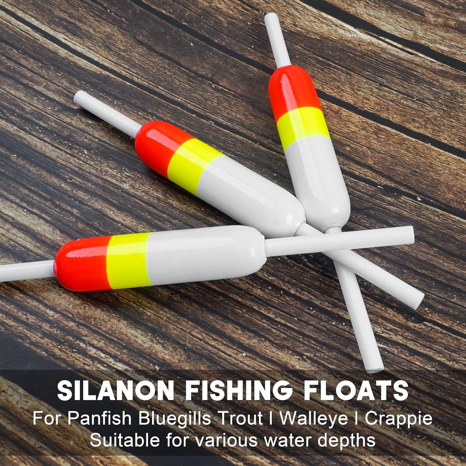 SILANON Fishing Slip Bobbers Kit Fishing Bobbers Floats Balsa Wood Slip Bobbers with Rubber Bobber Stops Slip Float Rig for Crappie Panfish Walleyes Trout Bass Fishing