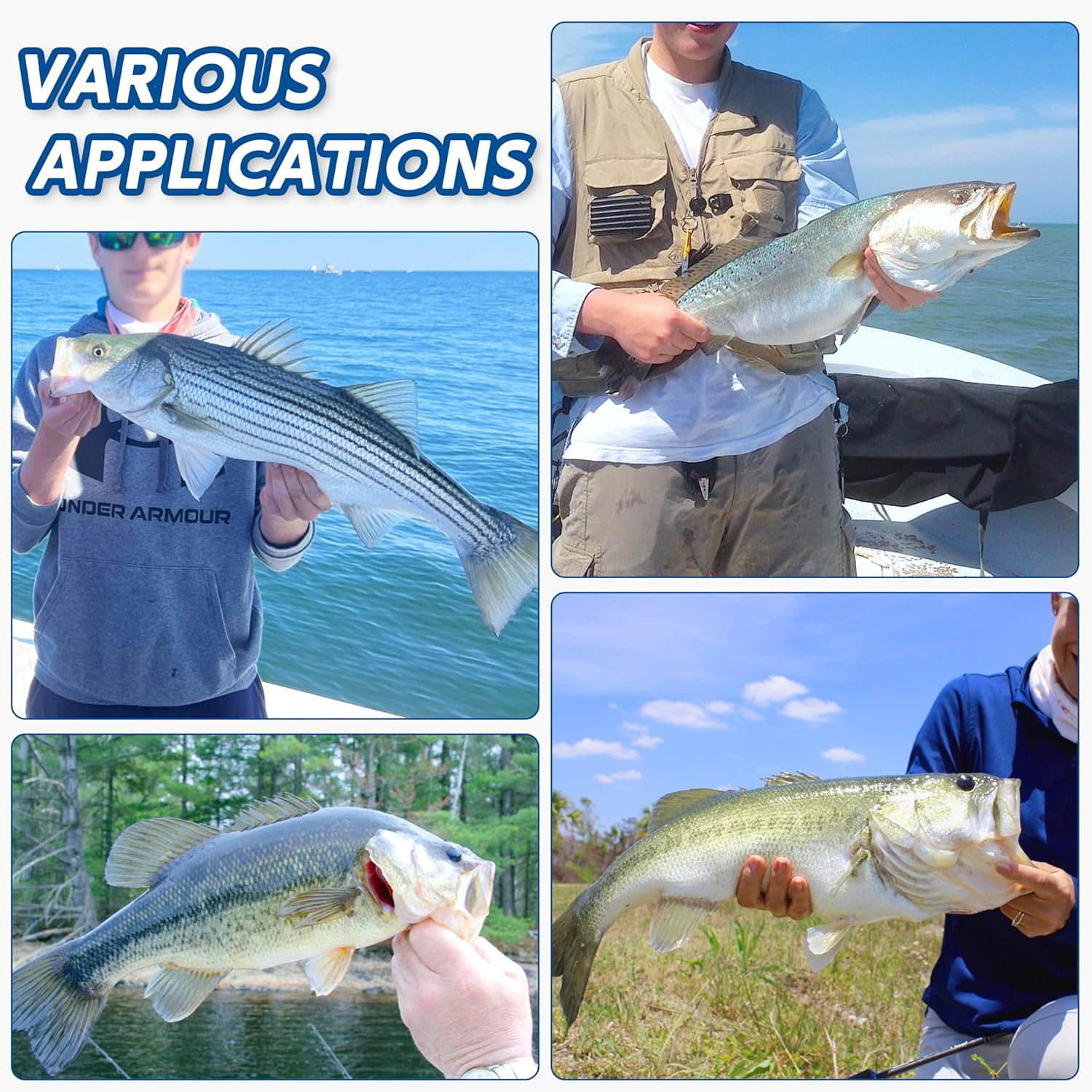 SILANON 90 Degree Aberdeen Jig Hooks Kit, 125pcs High Carbon Steel Fishing Hooks (1/0-5/0) for Saltwater & Freshwater