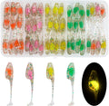 Crappie Lures Jigs Heads Kit, 55/48pcs Crappie Baits with Underspin Jig Heads Set Split Paddle Tail Grub Baits Soft Plastic Fishing Lures for Bass Panfish Saltwater Freshwater